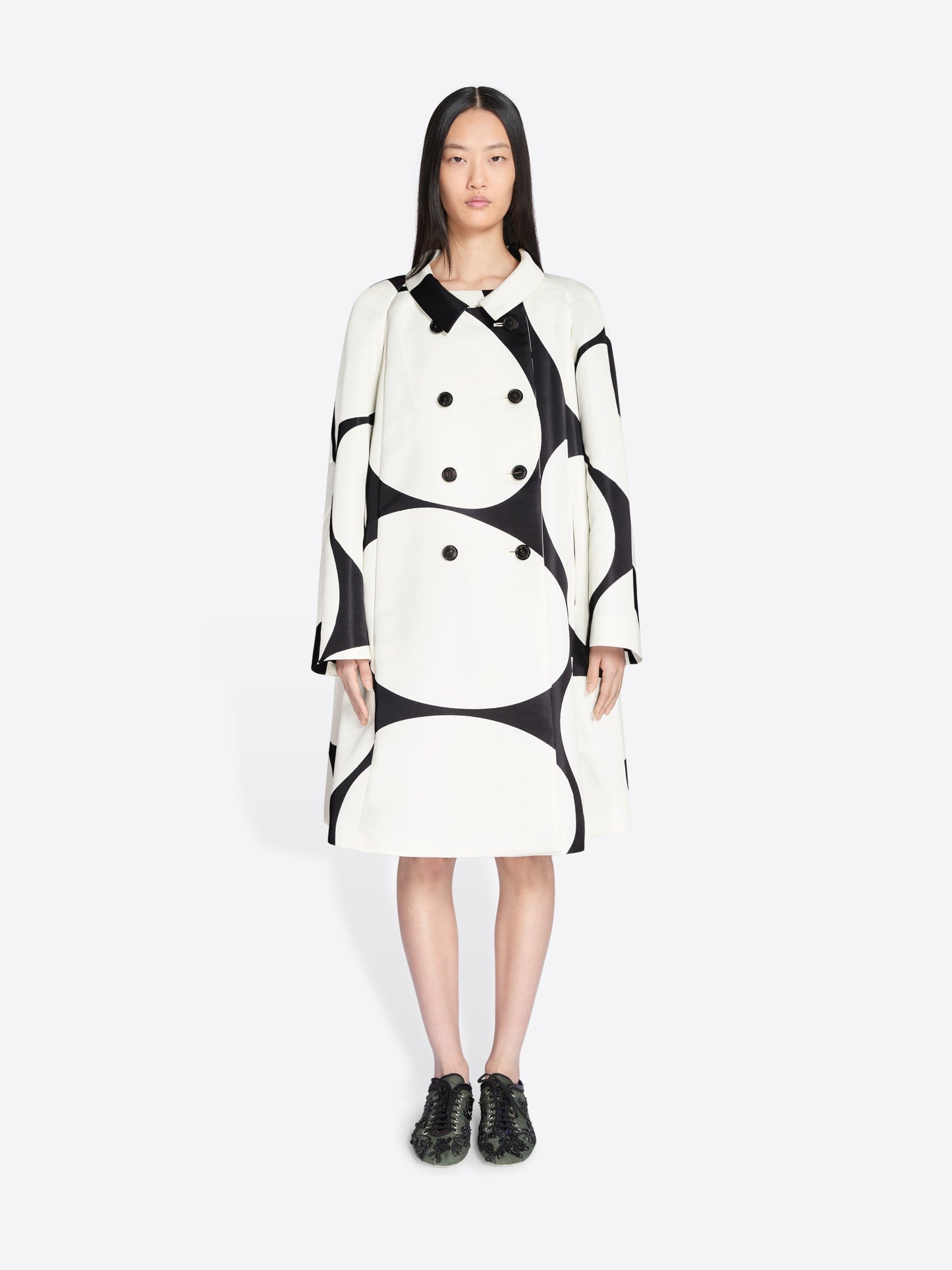 Printed A-Line Coat