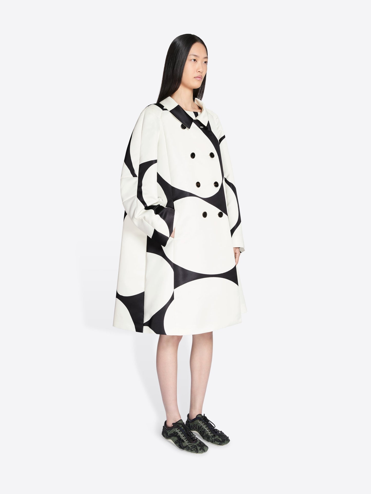Printed A-Line Coat