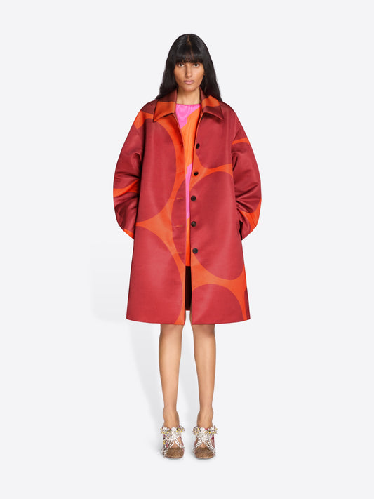 Printed A-Line Coat