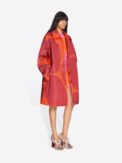 Printed A-Line Coat