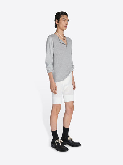 Pointelle Henley Tee
