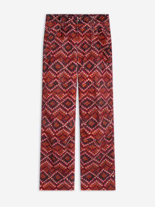 Printed Corduroy Pants