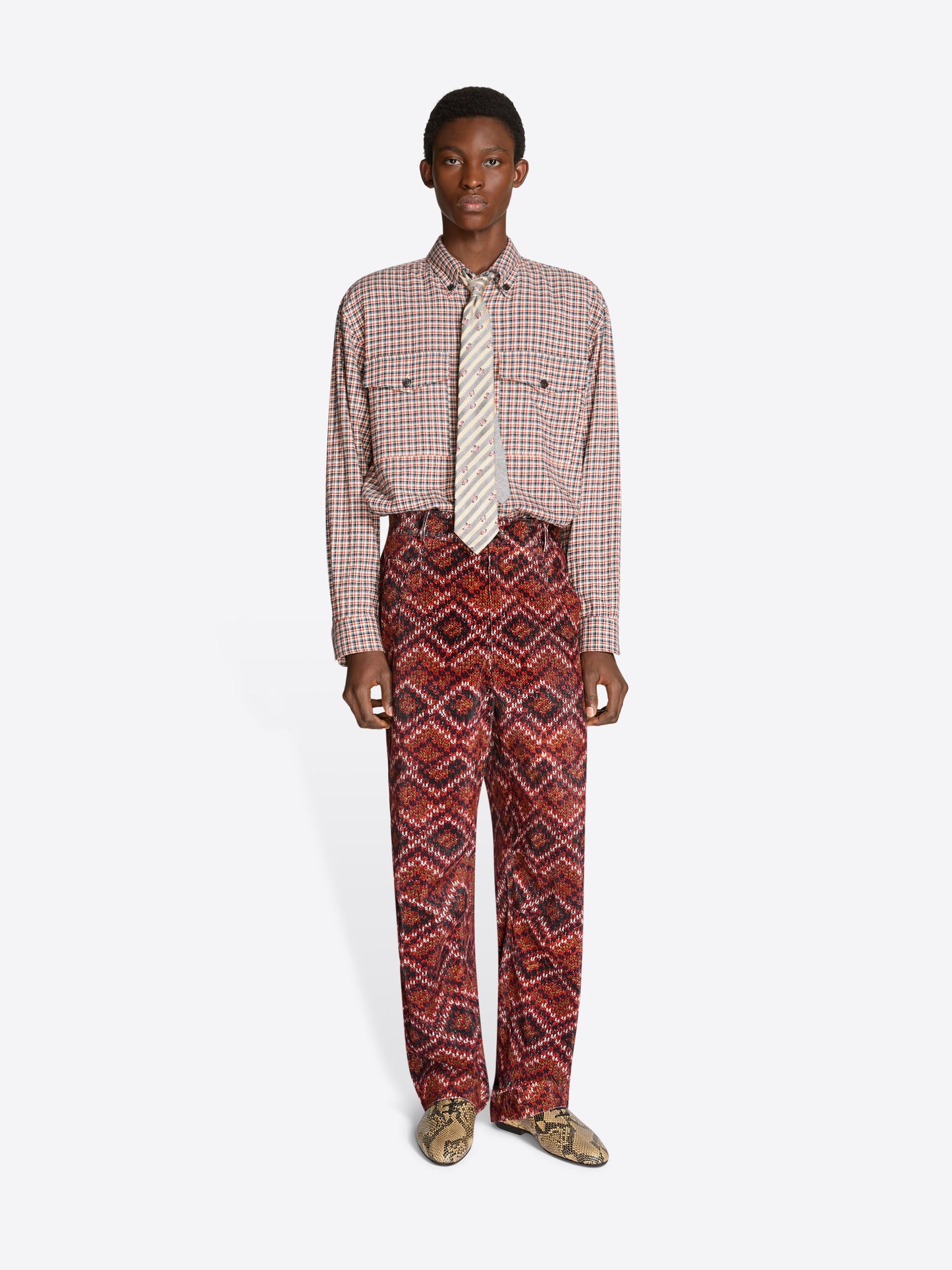 Printed Corduroy Pants