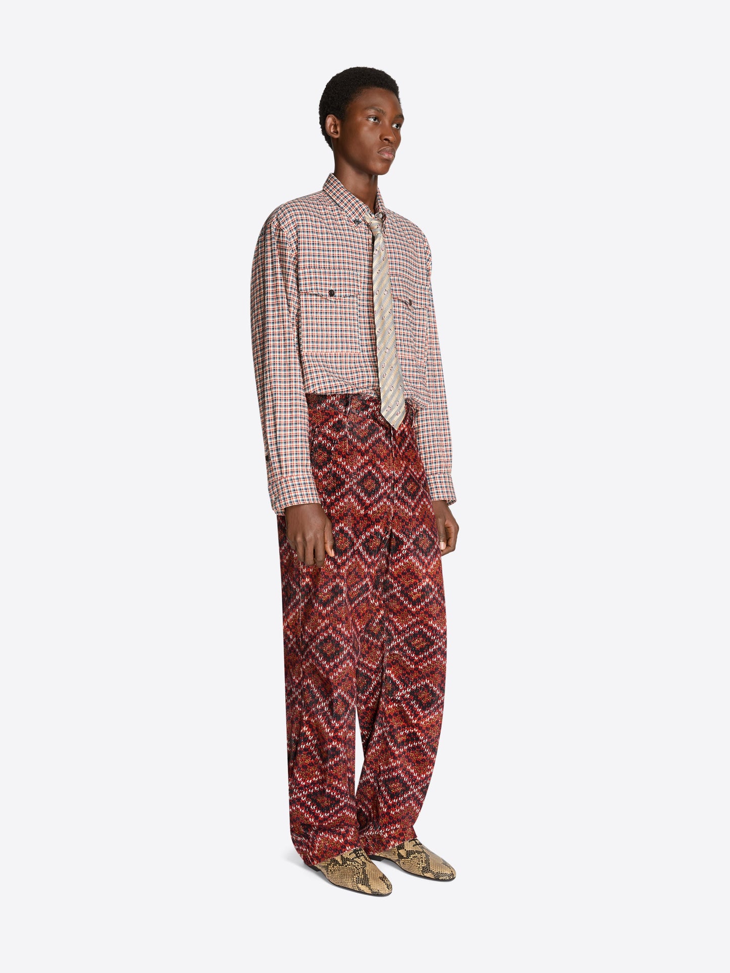 Printed Corduroy Pants